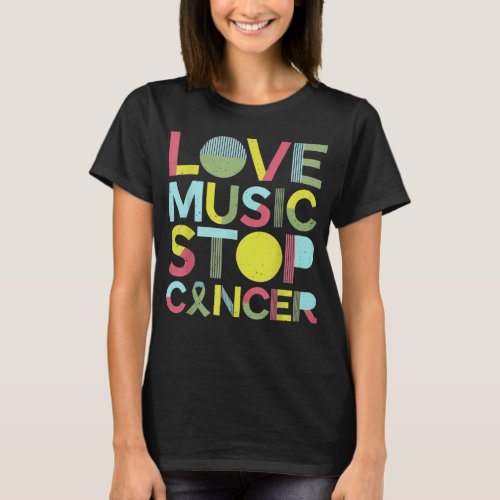 Love Music Stop Cancer St Jude Music  T_Shirt