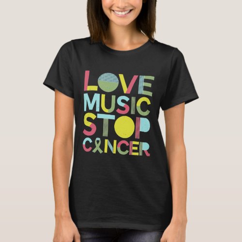 Love Music Stop Cancer St Jude Music  T_Shirt