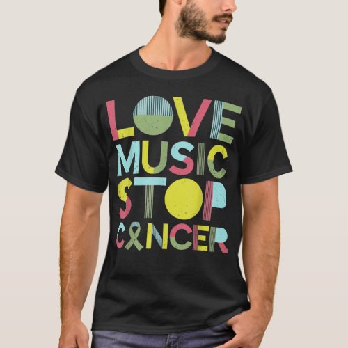 Love Music Stop Cancer St Jude Music  T_Shirt