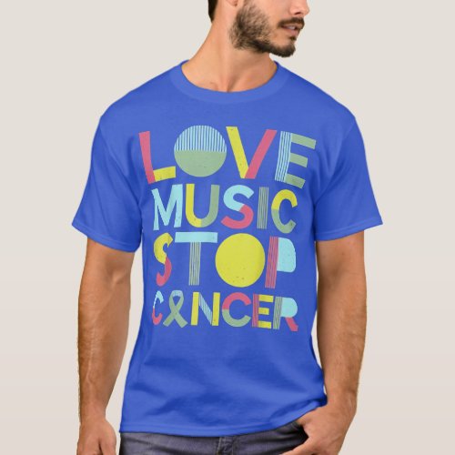 Love Music Stop Cancer St Jude Music  T_Shirt