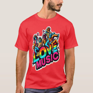 Love Music vivid retro T-Shirt