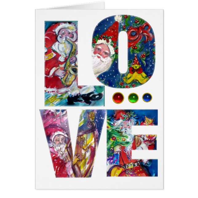 LOVE MUSICAL  SANTA XMAS PARTY CARDS (Front)