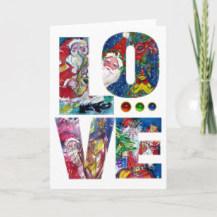 LOVE MUSICAL SANTA XMAS PARTY HOLIDAY CARD