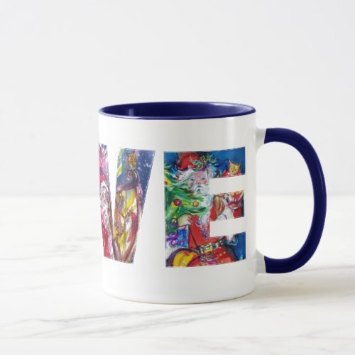 LOVE  MUSICAL SANTA  XMAS PARTY MUG