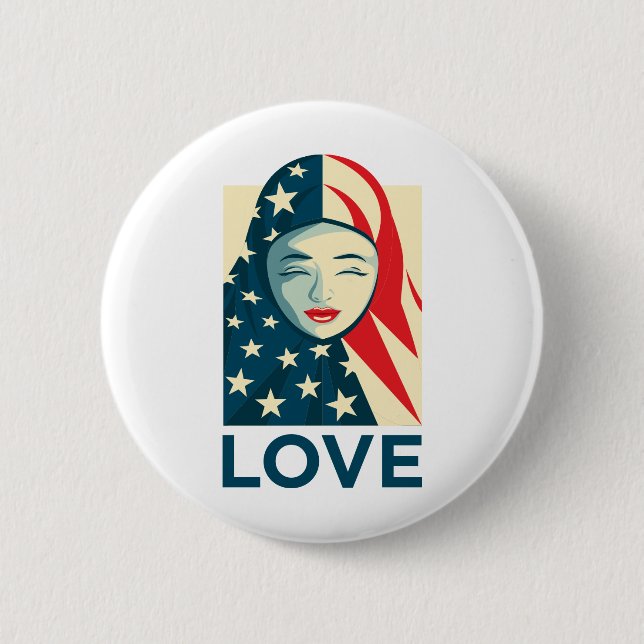 Love | Muslim Refugee Button (Front)