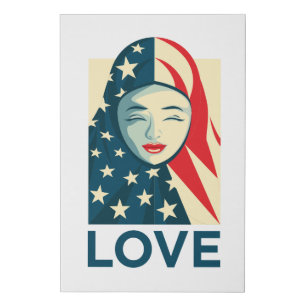 Love Muslim Refugee Faux Canvas Print