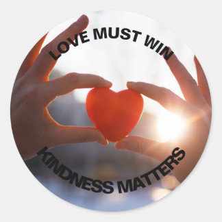 Love Must Win 3" Stickers