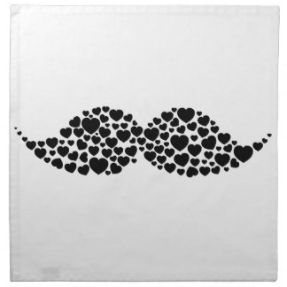 Love mustache hearts napkin