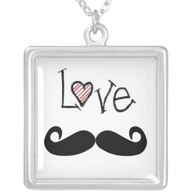 Love mustache Necklace (Front)