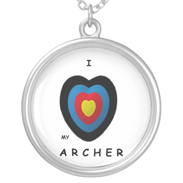 love my archer silver plated necklace (Front)