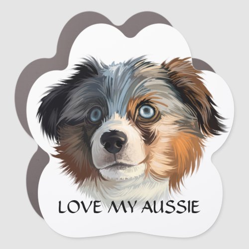 LOVE MY AUSSIE CAR MAGNET