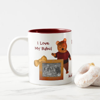 Love My Babci Cute Bear Polish Grandmother Two-Tone Coffee Mug