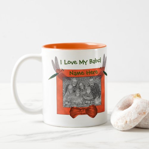 Love My Babci Dragonfly Polish Grandmother Two_Tone Coffee Mug