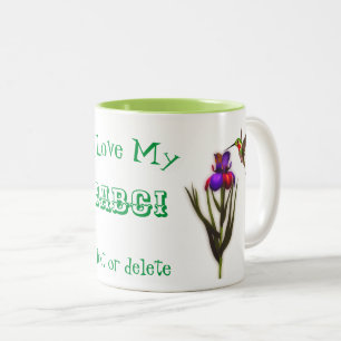 Love My Babci Hummingbird Personalized  Two-Tone Coffee Mug