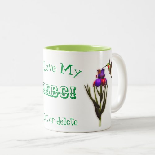 Love My Babci Hummingbird Personalized  Two_Tone Coffee Mug
