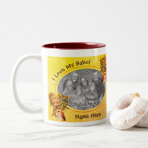 Love My Babci Puppies Polish Grandmother Two_Tone Coffee Mug