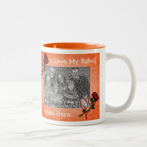 Love My Babci Roses Art Polish Grandmother  Two_Tone Coffee Mug