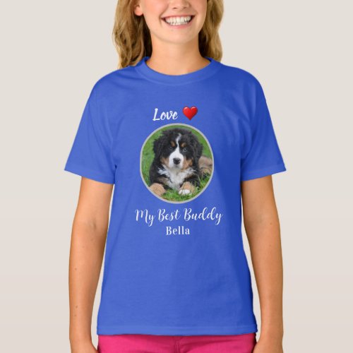 Love My Best Buddy personalized dog photo T_Shirt