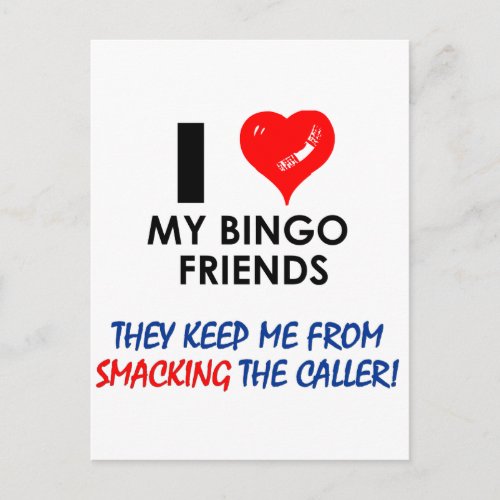 Love my Bingo Friends Postcard