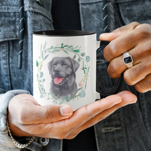 Love My Black Lab Wreath Coffee Mug