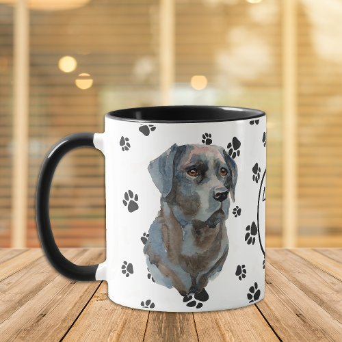 Love My Black Labrador Retriever Dog Pawprint Mug