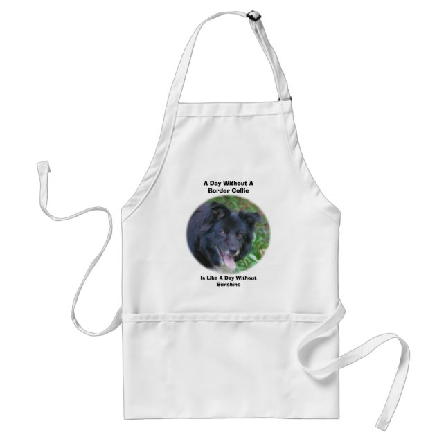 Love My Border Collie Cute Dog Adult Apron (Front)