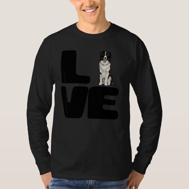 Love My Border Collie Dog T-Shirt (Front)