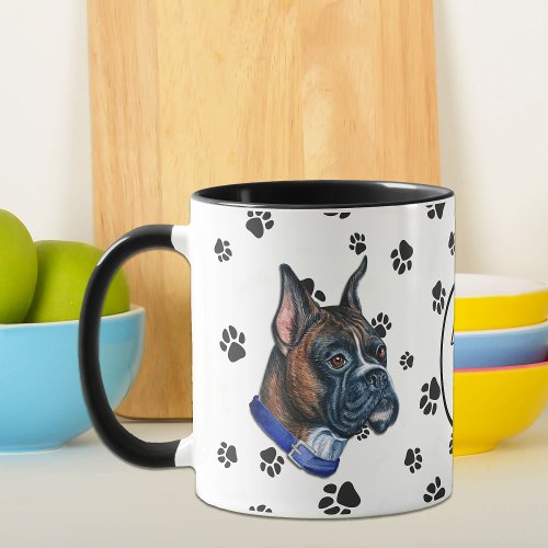 Love My Boxer Dog Pawprint Mug