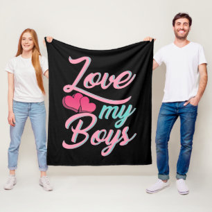Love My Boys Mom Birthday Novelty Fleece Blanket