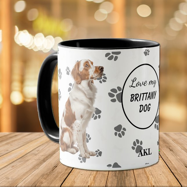 Love My Brittany Dog Pawprint Mug (Creator Uploaded)