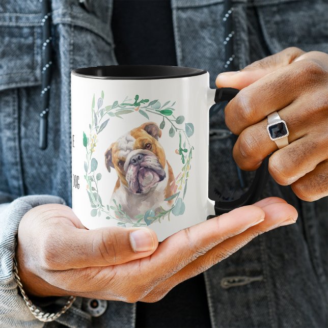 Love My Bulldog Wreath Coffee Mug (Creator Uploaded)