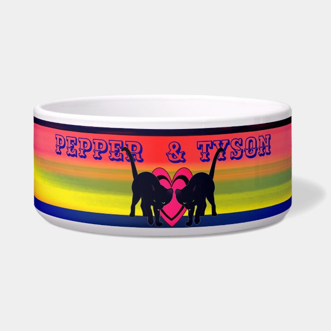  Love my Cat (s) Pet Abstract Color Bowl (Front)