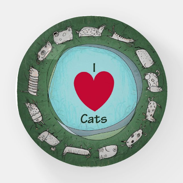 Love my Cats Paperweight (Front)