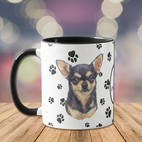 Love My Chihuahua Dog Pawprint Mug