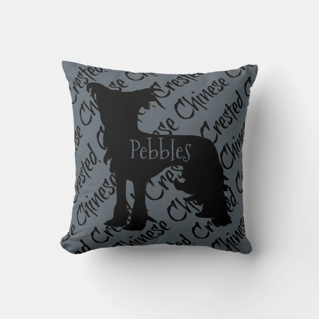 Love My Chinese Crested Dog Pillow (Front)