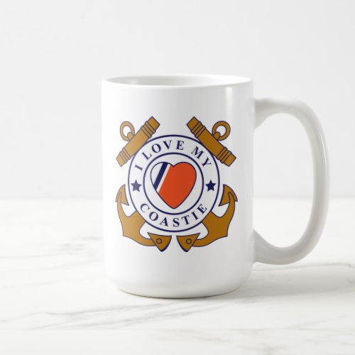 Love My Coastie Crossed Anchor Mug