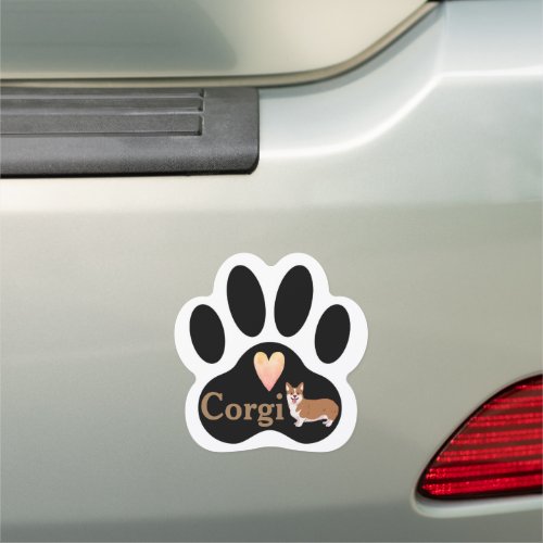 Love My Corgi Paw Car Magnet