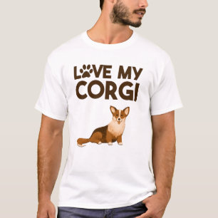 LOVE MY CORGI with Dog Illustration T-Shirt