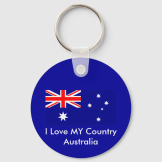 Love MY Country Australia Flag jGibney The MUSEUM Keychain