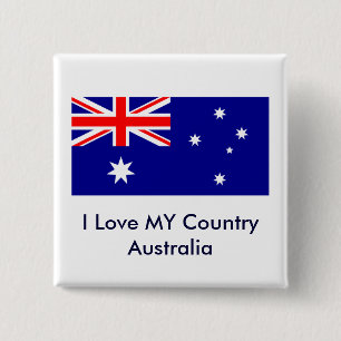 Love MY Country Australia Flag jGibney The MUSEUM Pinback Button