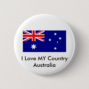 Love MY Country Australia Flag jGibney The MUSEUM Pinback Button