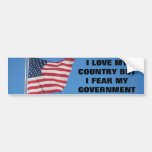 Love My Country Fear My Government Classic Bumper Sticker at Zazzle