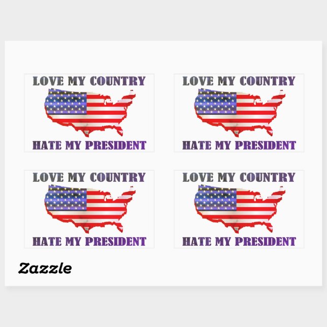 Love My Country Rectangular Sticker (Sheet)