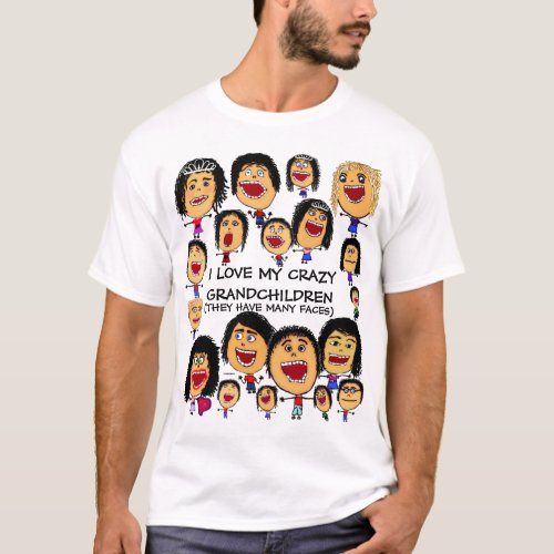 Love My Crazy Grandchildren Cartoon T_Shirt