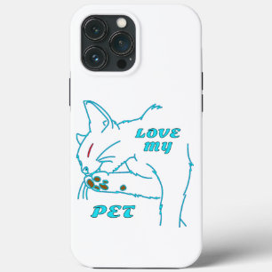 LOVE MY CUTE AQUA PET CAT iPhone 13 PRO MAX CASE