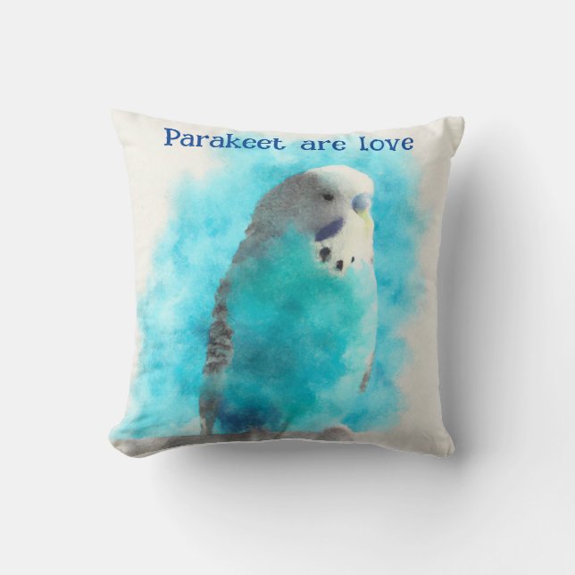 Love my cute Parakeet   Throw Pillow (Front)