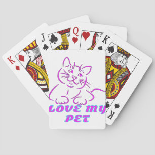 LOVE MY CUTE PINK PET CAT POKER CARDS