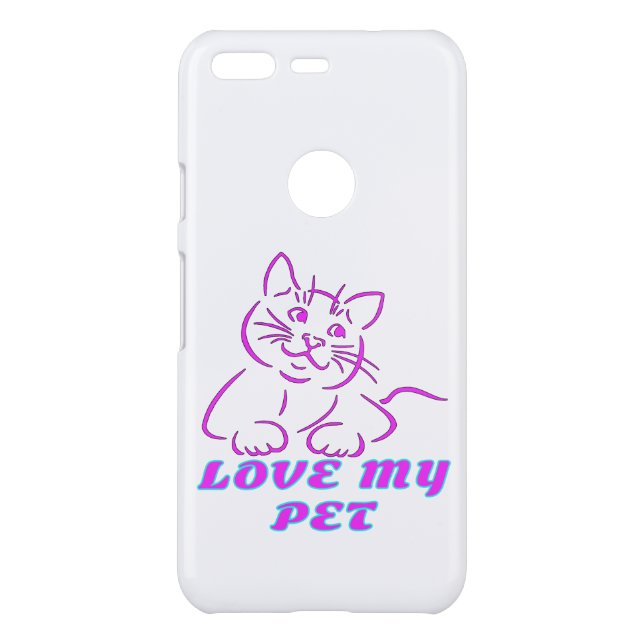 LOVE MY CUTE PINK PET CAT UNCOMMON GOOGLE PIXEL CASE (Back)
