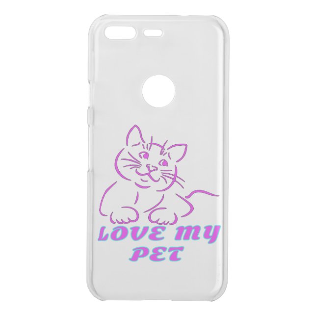LOVE MY CUTE PINK PET CAT UNCOMMON GOOGLE PIXEL CASE (Back)