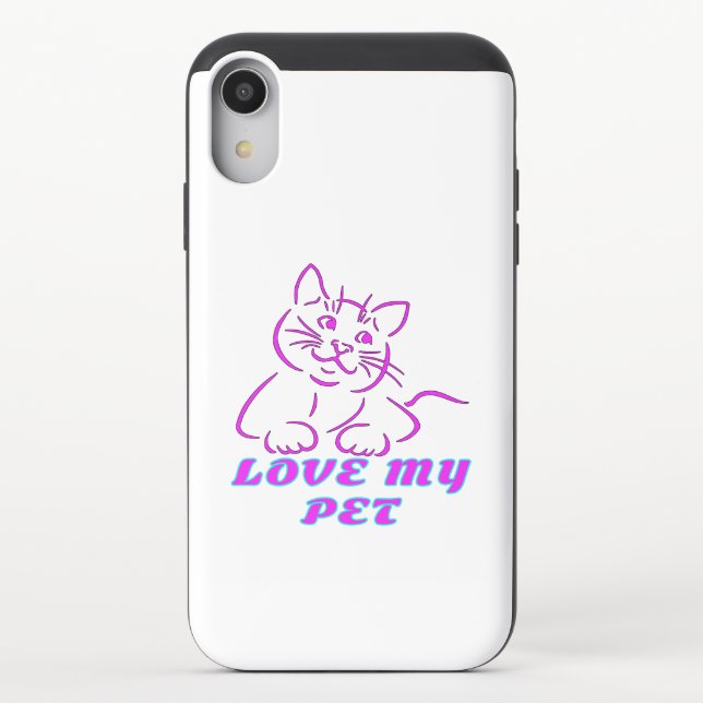 LOVE MY CUTE PINK PET CAT UNCOMMON iPhone CASE (Back)